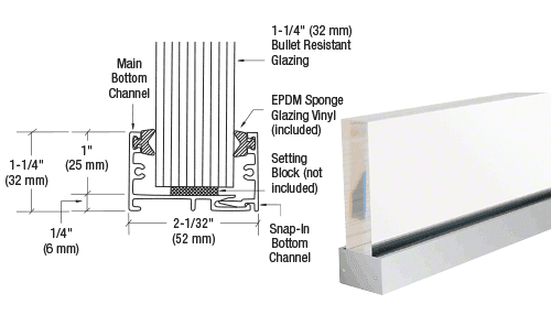 CRL PB014A Satin Anodized Two-Piece Snap Together Sash 144" Stock Length