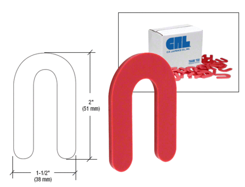 CRL PHS6 Blue 1/16" x 2" Plastic Horseshoe Shims