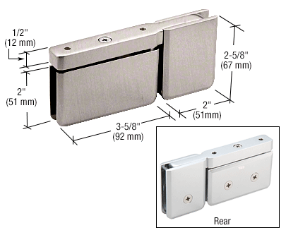 CRL PPH07BBRZ Brushed Bronze Top or Bottom Mount Pivot Hinge with Attached U-Clamp