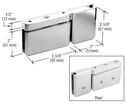 CRL PPH07BBRZ Brushed Bronze Top or Bottom Mount Pivot Hinge with Attached U-Clamp