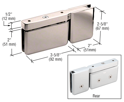 CRL PPH07BBRZ Brushed Bronze Top or Bottom Mount Pivot Hinge with Attached U-Clamp