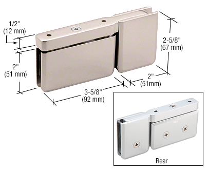 CRL PPH07BBRZ Brushed Bronze Top or Bottom Mount Pivot Hinge with Attached U-Clamp