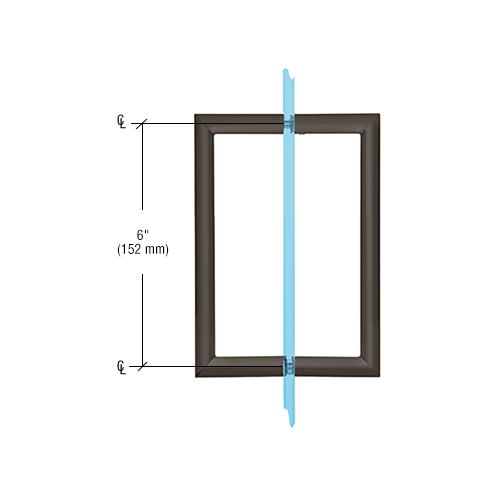 CRL RM6X6CH 6" Polished Chrome RM Series Flat Outside Surface/Round Tubing Inside Back-to-Back Pull Handle