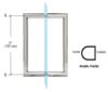 CRL RM6X6CH 6" Polished Chrome RM Series Flat Outside Surface/Round Tubing Inside Back-to-Back Pull Handle