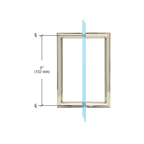 CRL RM6X6CH 6" Polished Chrome RM Series Flat Outside Surface/Round Tubing Inside Back-to-Back Pull Handle