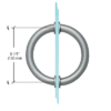 CRL SDPC575UBR Ultra Brass 5-1/8" Tubular Back-to-Back Circular Style Brass Shower Door 3/4" Diameter Pull Handles