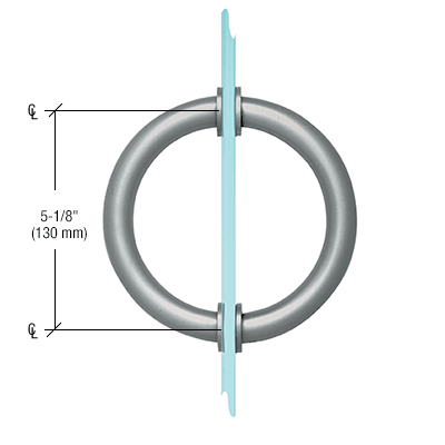 CRL SDPC575UBR Ultra Brass 5-1/8" Tubular Back-to-Back Circular Style Brass Shower Door 3/4" Diameter Pull Handles