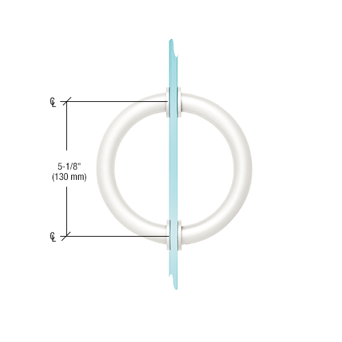 CRL SDPC575UBR Ultra Brass 5-1/8" Tubular Back-to-Back Circular Style Brass Shower Door 3/4" Diameter Pull Handles