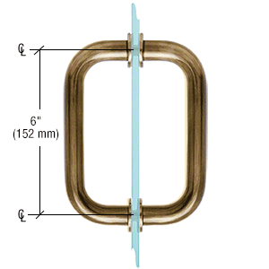 CRL SDPR6ABC0 Antique Brushed Copper 6" Tubular Back-to-Back 3/4" Diameter Shower Door Pull Handles