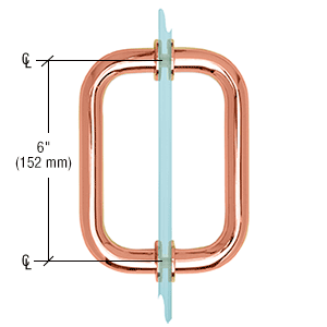 CRL SDPR6ABC0 Antique Brushed Copper 6" Tubular Back-to-Back 3/4" Diameter Shower Door Pull Handles