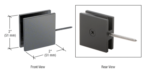 CRL SGC186CH Polished Chrome Square Wall Mount Movable Transom Clamp