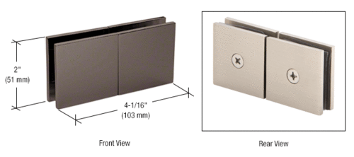 CRL SGC188CH Polished Chrome Square 180 Degree Glass-to-Glass Movable Transom Clamp