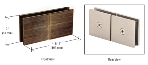 CRL SGC188CH Polished Chrome Square 180 Degree Glass-to-Glass Movable Transom Clamp