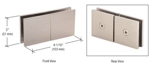 CRL SGC188CH Polished Chrome Square 180 Degree Glass-to-Glass Movable Transom Clamp