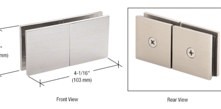 CRL SGC188BSC Brushed Satin Chrome Square 180 Degree Glass-to-Glass Movable Transom Clamp