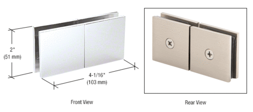 CRL SGC188CH Polished Chrome Square 180 Degree Glass-to-Glass Movable Transom Clamp