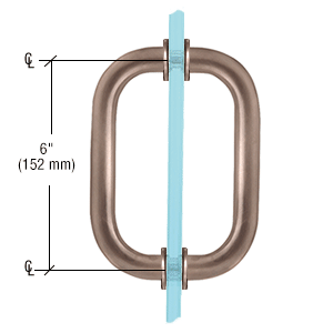 CRL SPH6BL Black 6" Back-to-Back Solid Brass 3/4" Diameter Pull Handles with Metal Washers