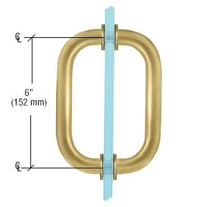 CRL SPH6BL Black 6" Back-to-Back Solid Brass 3/4" Diameter Pull Handles with Metal Washers