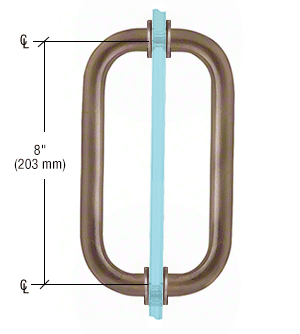 CRL SPH8CH Polished Chrome 8" Back-to-Back Solid Brass 3/4" Diameter Pull Handles with Metal Washers