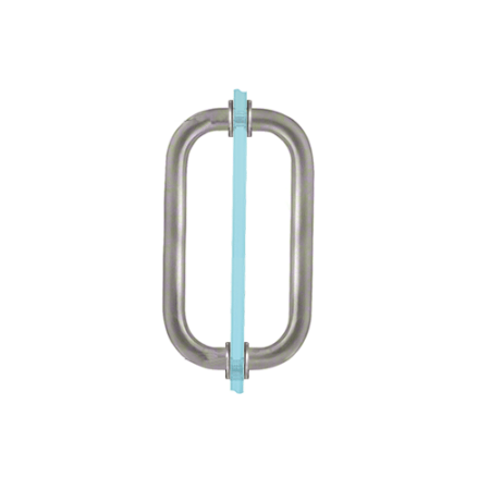 CRL SPH8BSC Brushed Satin Chrome 8" Back-to-Back Solid Brass 3/4" Diameter Pull Handles with Metal Washers