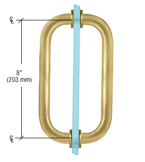 CRL SPH8CH Polished Chrome 8" Back-to-Back Solid Brass 3/4" Diameter Pull Handles with Metal Washers