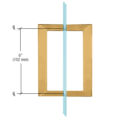 CRL SQ6X6MBL Matte Black 6" x 6" SQ Series Square Tubing Back-to-Back Pull Handle