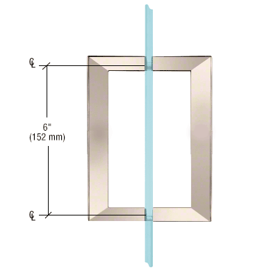 CRL SQ6X6SC Satin Chrome 6" x 6" SQ Series Square Tubing Back-to-Back Pull Handle