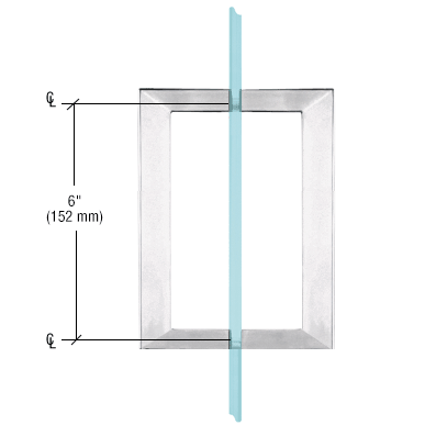 CRL SQ6X6SC Satin Chrome 6" x 6" SQ Series Square Tubing Back-to-Back Pull Handle