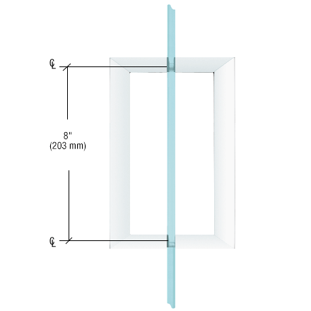 CRL SQ8X8PN Polished Nickel 8" x 8" SQ Series Square Tubing Back-to-Back Pull Handles