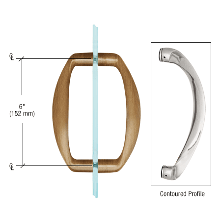 CRL SSDP6BR Polished Brass 6" Back-to-Back Sculptured Solid Pull Handle