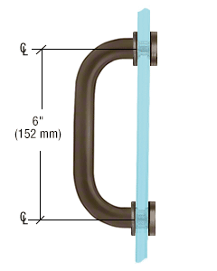 CRL SSP6BR Polished Brass 6" Single-Sided Solid Brass 3/4" Diameter Pull Handle with Metal Washers