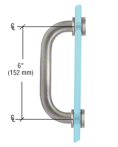 CRL SSP6BR Polished Brass 6" Single-Sided Solid Brass 3/4" Diameter Pull Handle with Metal Washers