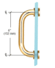 CRL SSP6BR Polished Brass 6" Single-Sided Solid Brass 3/4" Diameter Pull Handle with Metal Washers