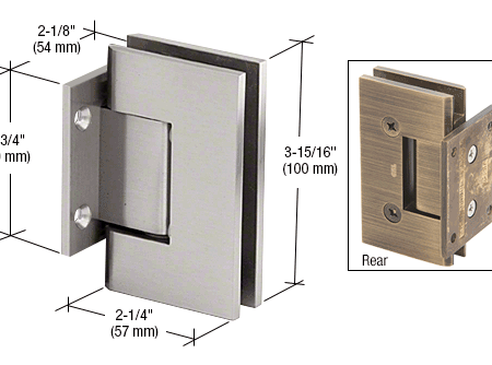 CRL V1E074BSC Brushed Satin Chrome Vienna 074 Series Wall Mount Short Back Plate Hinge