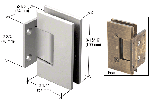 CRL V1E074ABC0 Antique Brushed Copper Vienna 074 Series Short Back Plate Wall Mount Hinge