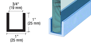 CRL WU3PTCL Custom Color Wet Glaze 1" Deep U-Channel Custom Length