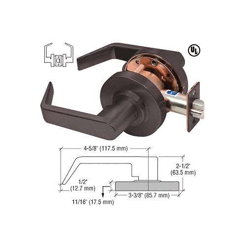 CRL D15PASSBN Brushed Nickel Passage Standard Grade 2 Lever Lockset