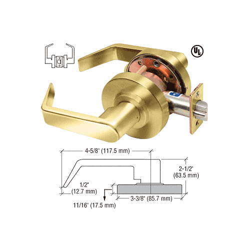 CRL D15PASSBN Brushed Nickel Passage Standard Grade 2 Lever Lockset