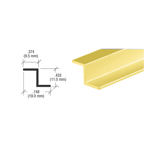 Brixwell D1626A-CCP36-XCP10 Satin Anodized Z-Bar Aluminum Channel  36" Stock Length - pack of 10