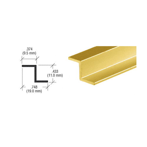 Brixwell D1626A-CCP36-XCP10 Satin Anodized Z-Bar Aluminum Channel  36" Stock Length - pack of 10