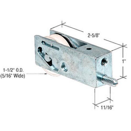 CRL D1810 1-1/2" Nylon Ball Bearing Sliding Glass Door Roller with 11/16" Wide Housing for Trimview Doors