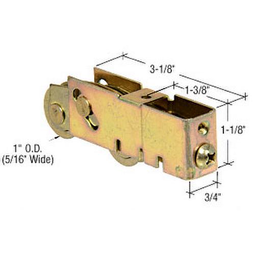 CRL D1982 1" Tandem Steel Ball Bearing Sliding Glass Door Roller with 3/4" Wide Housing