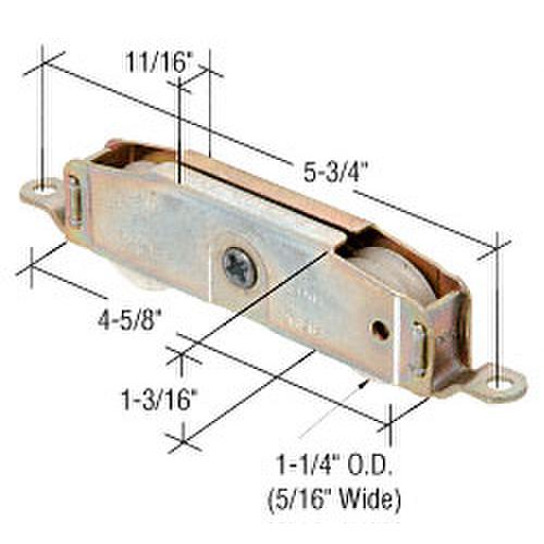 CRL D2000 1-1/4" Tandem Nylon Sliding Glass Door Roller with 11/16" Wide Housing