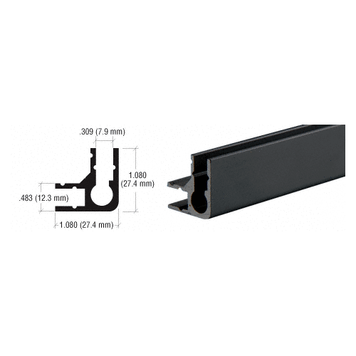 Brixwell D3015A-CCP36 Satin Anodized Showcase Upright Extrusion  36" Stock Length