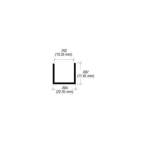 Brixwell D327GA-CCP95 Gold Anodized 3/4" Extrusions, Aluminum, Metal, 31-CH20-AL, KN102111, 3/4" U-Channel  95" Stock Length