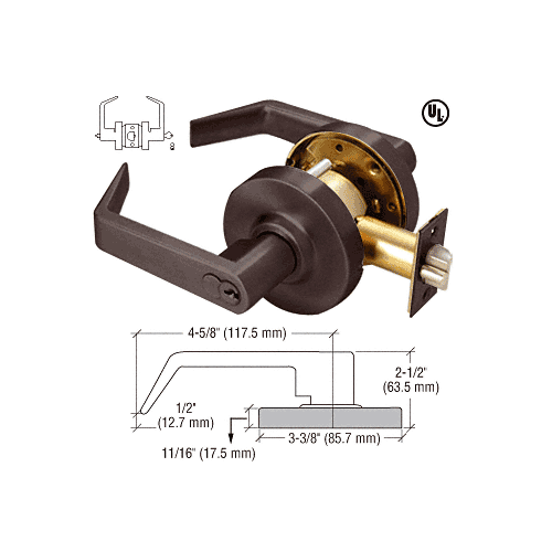 CRL D52ENT0RB Oil Rubbed Bronze Heavy-Duty Grade 1 Lever Locksets Entrance - 7-Pin SFIC