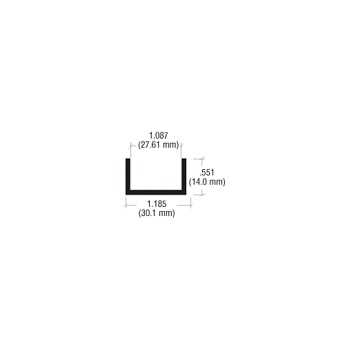 CRL D600BA Brite Anodized 1-1/16" Single Channel 144" Stock Length