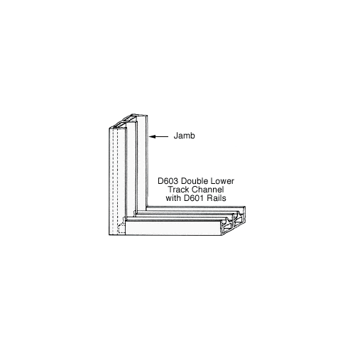 Brixwell D607A-CCP72 Satin Anodized Aluminum Double Jamb with Sponge Rubber Lining  72" Stock Length