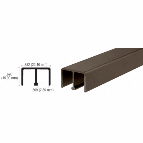 Brixwell D618DU-CCP95-XCP50 Duranodic Bronze Aluminum Upper Track for 1/4" Sliding Panels  95" Stock Length - pack of 50