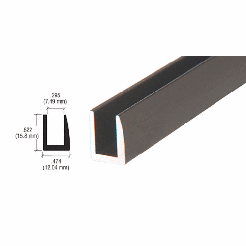 Brixwell D622DU-CCP18-XCP10 Dark Bronze 1/4" Single Channel with 5/8" High Wall  18" Stock Length - pack of 10